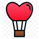 Hot Balloon Flying Heart Icon