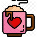 Hot Chocolate Chocolate Valentines Day Icon