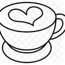 Hot Coffee Heart Love Valentine Icon