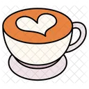Hot Coffee Heart Love Valentine Icon