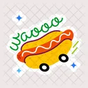 Hot Dog Sausage Bun Junk Food Icon