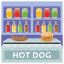Hot Dog Fast Food Street Stall Icon
