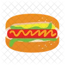 Hot Dog Sausage Fast Food Icône