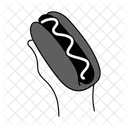Black Monochrome Hot Dog Illustration Hot Dog Sausage Symbol