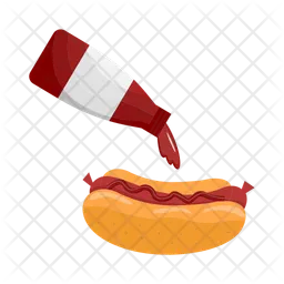 Hot dog with sauce  Icon