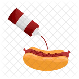 Hot dog with sauce  Icon