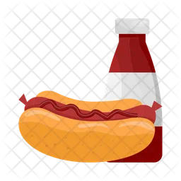 Hot dog with sauce  Icon