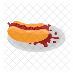 Hot dog with sauce  Icon