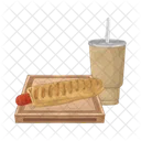 Hot dog with soda  Icon