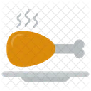뜨거운 북채 닭 닭다리 아이콘