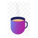 Hot latte beverage in mug  Icon