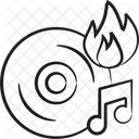 Cd Fire Burning Disc Cd Flame Icon