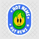 Fire Smiley Hot News Hot Smiley Icône