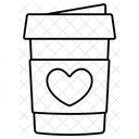 Hot Take Away Coffee Heart Love Valentine Icon