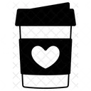 Hot Take Away Coffee Heart Love Valentine Icon