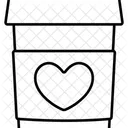 Hot Take Away Coffee Heart Love Valentine Icon