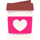 Hot Take Away Coffee Heart  アイコン
