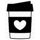 Hot Take Away Coffee Heart Love Valentine Icon