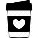Hot Take Away Coffee Heart Love Valentine Icon