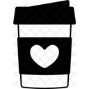Hot Take Away Coffee Heart  Icon