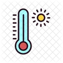 Hot Temperature Heat Thermometer Icon
