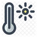 Hot Temperature Thermometer Icon
