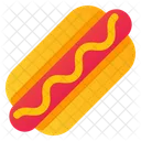 Knopf Hot Dog Wurst Symbol