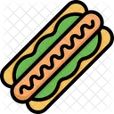 Hotdog Sausage Mustard Icon