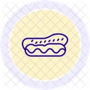 Hotdog Color Circle Icon Icon