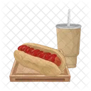 Hotdog mit Limonade  Symbol