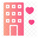 Hotel Building Valentines Day Icon