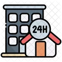 Hotel 24 Hours 24 Hours Service Icon