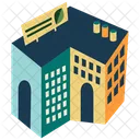 Hotel Building Residential Icon