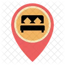 Hotel Bed Placeholder Pin Pointer Gps Map Location Icon