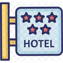 Hotel Sign Board Three Star Hotel Luxury Hotel Icon
