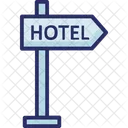 Hotel Signpost Hotel Guidepost Direction Post Icon