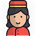 Hotel Staff Woman Doorwoman Bellgirl Icon