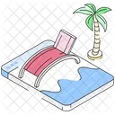 Travel Hotel Website Sunbed Icon