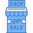 Hour All Day Shopping Always Open Icon