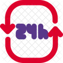 Hours 24 Hours Restaurant Service Icon