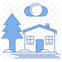 House Snowflake Cold Icon