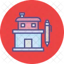 House Architect Pencil With Building Written Icon