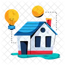 Solar Energy Home Electricity House Electricity Icon