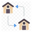 Home Exchange House Changing House Shifting Icon