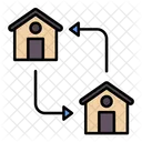 Home Exchange House Changing House Shifting Icon