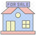 House For Sale Lineal Color Icon Icon