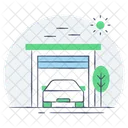 House Garage Convenient Spaces Secure Parking Icono
