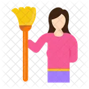 Room Cleaner Servent Broom 아이콘