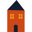House Orange Wall House Home Icon