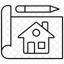 House Plan Blueprint Architecture Icon